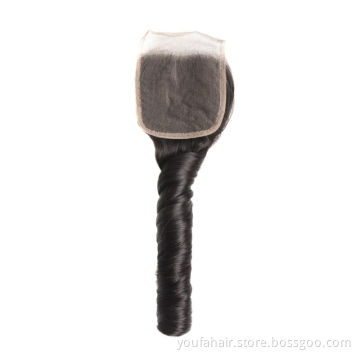 Pre Plucked 4x4 5x5 13x4 Top Quality Process 9a Brazilian Hair Egg Curl Human Lace Closure
